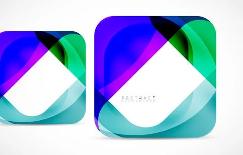 Minimal background. Abstract square shape with round corners created with wavy Illustrazione stock