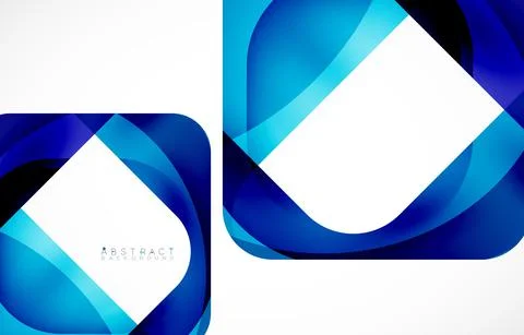 Minimal background. Abstract square shape with round corners created with wavy Stock Illustration