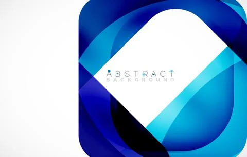Minimal background. Abstract square shape with round corners created with wavy Illustrazione stock