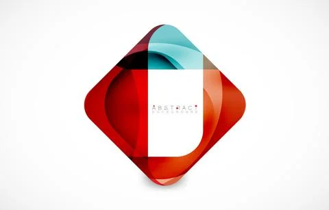 Minimal background. Abstract square shape with round corners created with wavy 스톡 일러스트