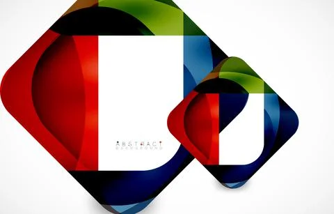 Minimal background. Abstract square shape with round corners created with wavy Stockillustratie