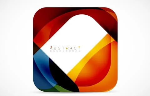 Minimal background. Abstract square shape with round corners created with wavy Illustrazione stock