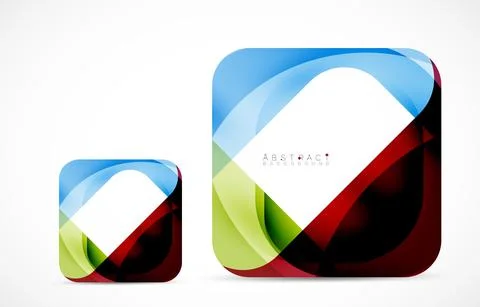 Minimal background. Abstract square shape with round corners created with wavy 스톡 일러스트