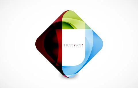 Minimal background. Abstract square shape with round corners created with wavy Illustrazione stock