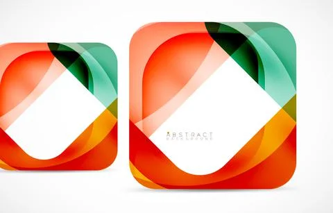 Minimal background. Abstract square shape with round corners created with wavy Illustrazione stock