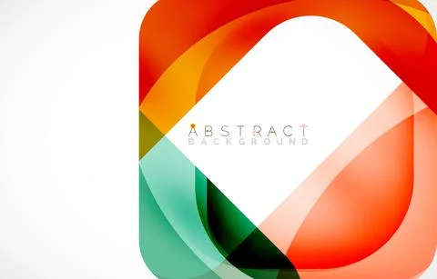 Minimal background. Abstract square shape with round corners created with wavy Illustrazione stock