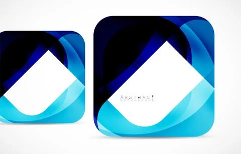 Minimal background. Abstract square shape with round corners created with wavy Stock Illustration