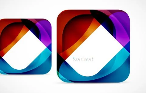 Minimal background. Abstract square shape with round corners created with wavy イラスト素材