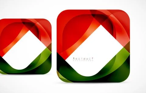 Minimal background. Abstract square shape with round corners created with wavy Illustrazione stock