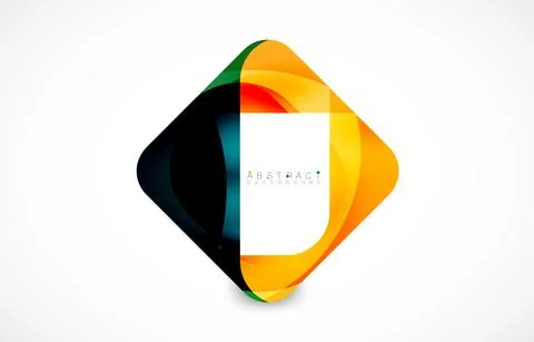 Minimal background. Abstract square shape with round corners created with wavy Stockillustratie