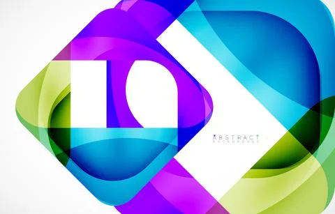 Minimal background. Abstract square shape with round corners created with wavy Illustrazione stock