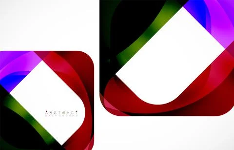 Minimal background. Abstract square shape with round corners created with wavy Stock Illustration