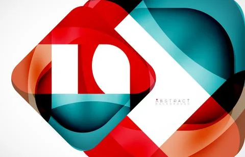 Minimal background. Abstract square shape with round corners created with wavy Stockillustratie