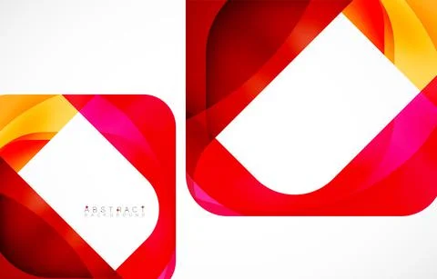 Minimal background. Abstract square shape with round corners created with wavy イラスト素材