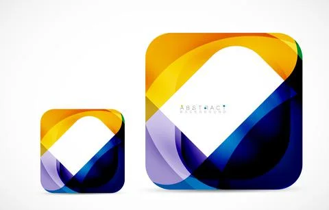 Minimal background. Abstract square shape with round corners created with wavy 스톡 일러스트