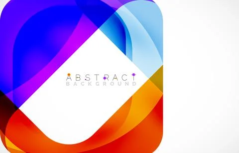 Minimal background. Abstract square shape with round corners created with wavy Illustrazione stock