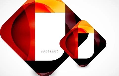 Minimal background. Abstract square shape with round corners created with wavy Stock Illustration