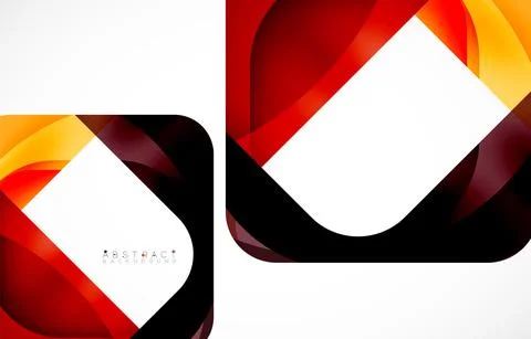 Minimal background. Abstract square shape with round corners created with wavy Illustrazione stock