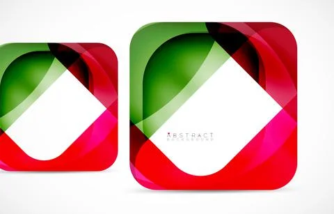 Minimal background. Abstract square shape with round corners created with wavy Illustrazione stock