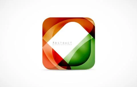 Minimal background. Abstract square shape with round corners created with wavy Illustrazione stock