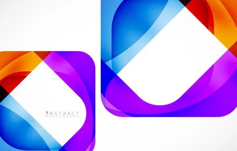 Minimal background. Abstract square shape with round corners created with wavy Illustrazione stock