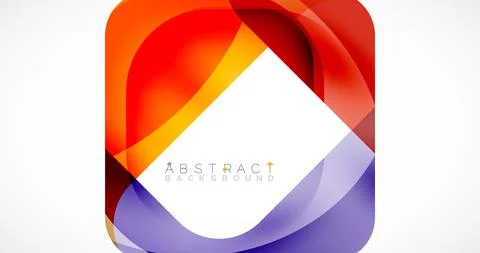 Minimal background. Abstract square shape with round corners created with wavy Illustrazione stock