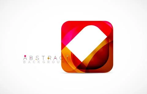 Minimal background. Abstract square shape with round corners created with wavy Stock Illustration