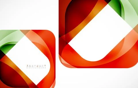 Minimal background. Abstract square shape with round corners created with wavy Illustrazione stock