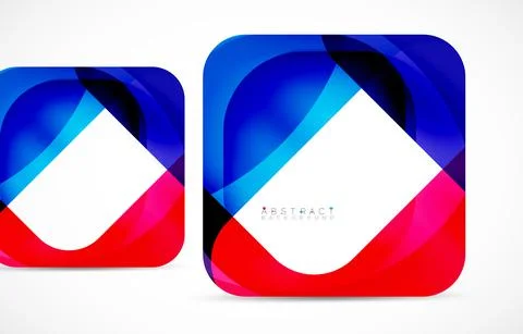 Minimal background. Abstract square shape with round corners created with wavy Stockillustratie