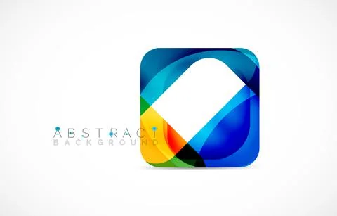 Minimal background. Abstract square shape with round corners created with wavy Stock Illustration