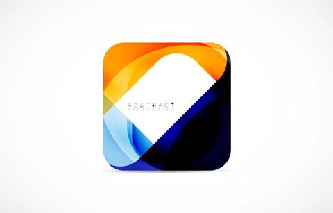 Minimal background. Abstract square shape with round corners created with wavy 스톡 일러스트