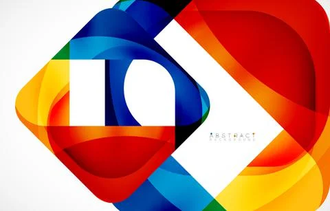 Minimal background. Abstract square shape with round corners created with wavy Stock Illustration