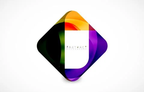Minimal background. Abstract square shape with round corners created with wavy Illustrazione stock