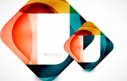 Minimal background. Abstract square shape with round corners created with wavy Illustrazione stock