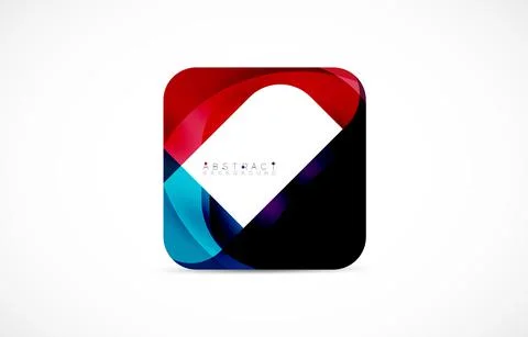 Minimal background. Abstract square shape with round corners created with wavy Illustrazione stock