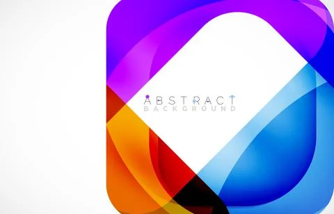 Minimal background. Abstract square shape with round corners created with wavy Illustrazione stock