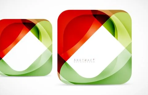 Minimal background. Abstract square shape with round corners created with wavy 스톡 일러스트