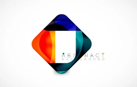 Minimal background. Abstract square shape with round corners created with wavy Illustrazione stock