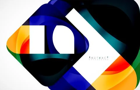 Minimal background. Abstract square shape with round corners created with wavy Illustrazione stock
