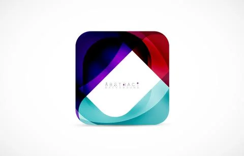 Minimal background. Abstract square shape with round corners created with wavy Stock Illustration