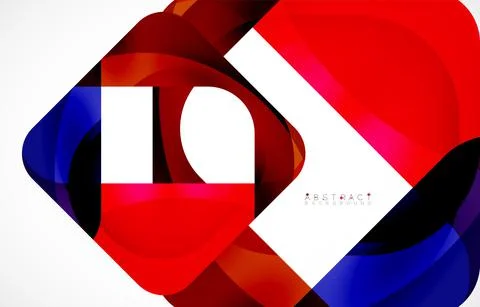 Minimal background. Abstract square shape with round corners created with wavy Illustrazione stock