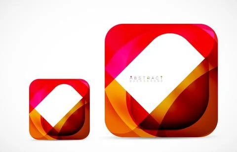Minimal background. Abstract square shape with round corners created with wavy 스톡 일러스트