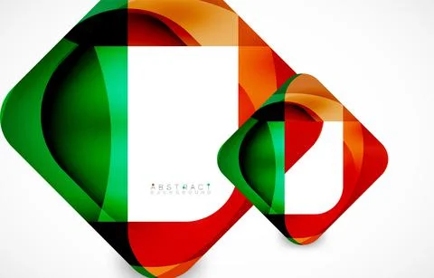 Minimal background. Abstract square shape with round corners created with wavy Illustrazione stock