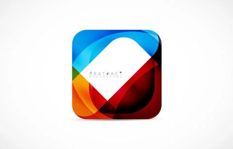 Minimal background. Abstract square shape with round corners created with wavy Illustrazione stock