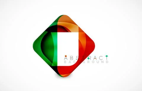 Minimal background. Abstract square shape with round corners created with wavy Illustrazione stock