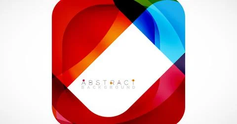 Minimal background. Abstract square shape with round corners created with wavy Illustrazione stock