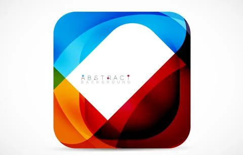 Minimal background. Abstract square shape with round corners created with wavy Illustrazione stock