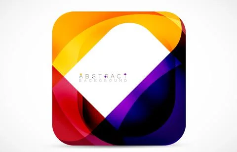 Minimal background. Abstract square shape with round corners created with wavy Illustrazione stock