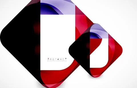 Minimal background. Abstract square shape with round corners created with wavy Illustrazione stock