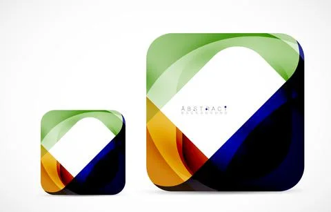 Minimal background. Abstract square shape with round corners created with wavy Stock Illustration